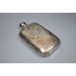 A late Victorian silver hip flask, James Dixon & Sons, Sheffield, 1895, 17cm, 5.5 oz.CONDITION: