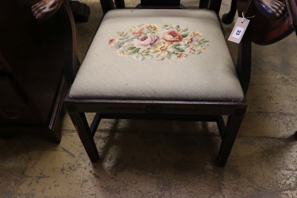 A pair of 19th century mahogany elbow chairs, scroll and leaf-carved and with lion's paw armrests - Image 3 of 4