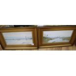 Charles S. Graham (1852-1911), pair watercolours, signed, The Nile, 24.5 x 49cm