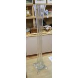 A tall glass lily vase, height 81cmCONDITION: Structurally good.
