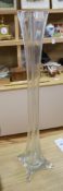 A tall glass lily vase, height 81cmCONDITION: Structurally good.