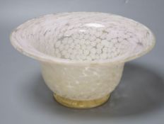 A Murano millefiore and gold aventurine glass-footed bowl, signed Alberto Dona, circa 1960