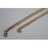 An Edwardian 9ct guard chain, 160cm, 27.7 grams.