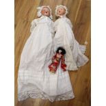 Two Armand Marseille bisque headed dolls and a similar Japanese geisha doll