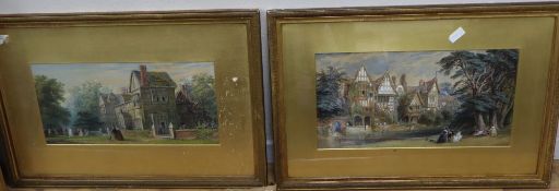 John Edmund Buckley (1824-1876), pair of watercolours, Views of 17th country houses, signed and