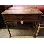 A George III mahogany pad foot side table, width 76cm depth 50cm height 71cm