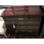 A George III style mahogany batchelors chest, incorporating old timber, width 78cm depth 45cm height