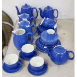 A Moorcroft powder blue part tea service
