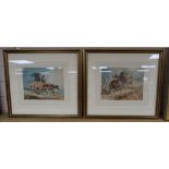 John Heaviside "Waterloo" Clark (1771-1863), pair of watercolours, Scottish Carting Calamities,
