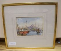 Conrad H. R. Carellli (Italian 1869-1956), watercolour, A view on the Bosphorus, signed, 12 x 17.