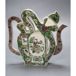 A Chinese enamelled biscuit "Fu" wine pot, Kangxi mark, late 19th century, height 19cmCONDITION: