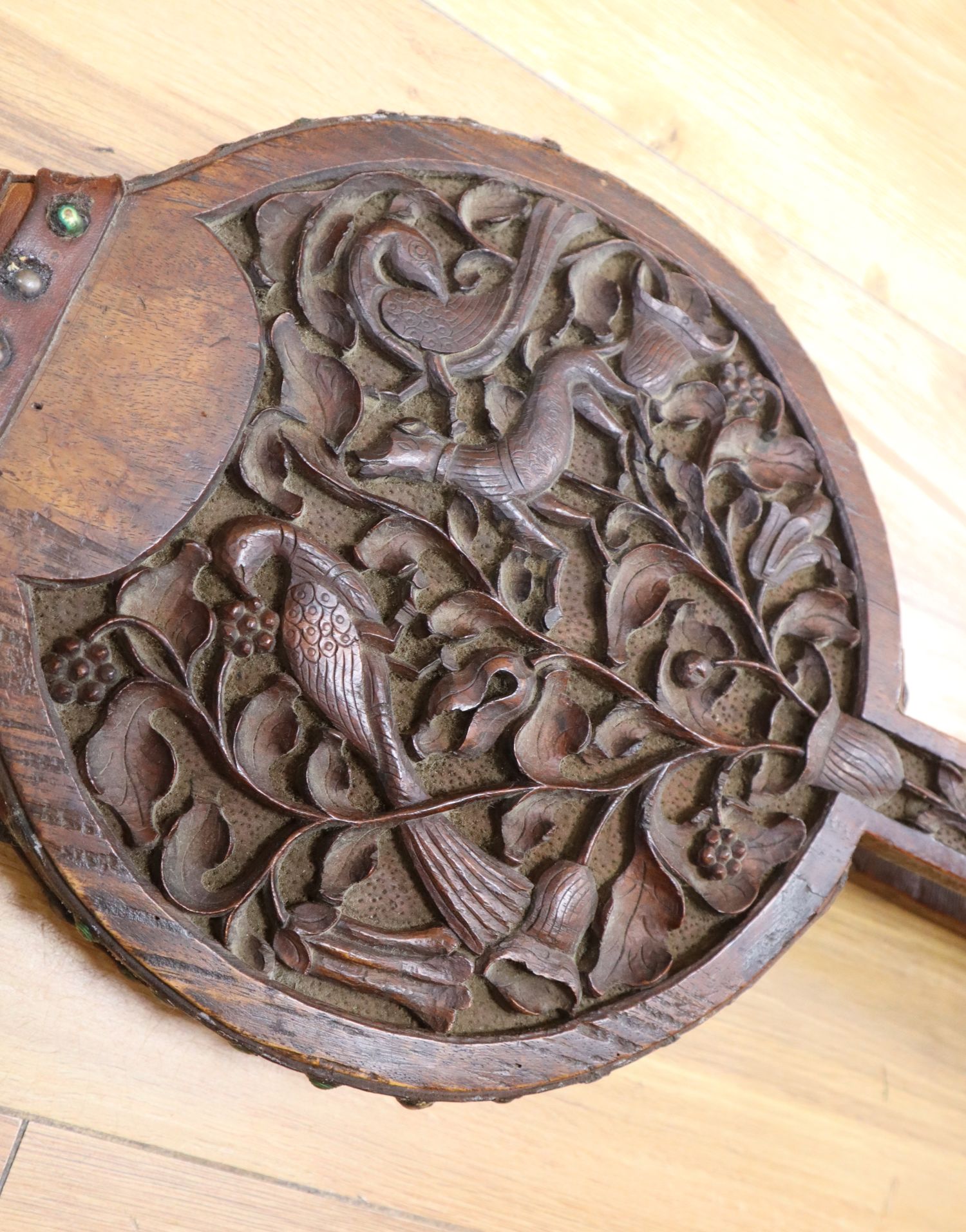 A pair of carved oak fire bellows - Image 2 of 2