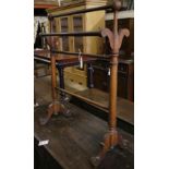 A Victorian mahogany towel rail, width 69cm height 88cm