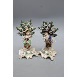 A pair of Meissen style figures of a young girl and boy, height 16cmCONDITION: Female: some chips