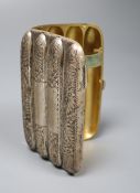 An Edwardian engraved silver four division cigar case, Joseph Gloster Ltd, Birmingham, 1901, 13cm,