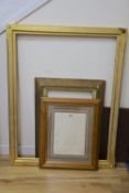 An Aesthetic style moulded and gilded picture frame and two other picture frames