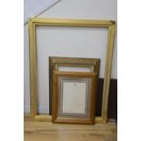 An Aesthetic style moulded and gilded picture frame and two other picture frames