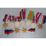 Ten WWII medals