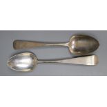 A pair of 19th century Scottish Provincial?? silver Old English pattern tablespoons, indistinct