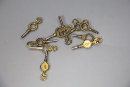 A collection of assorted watch keys