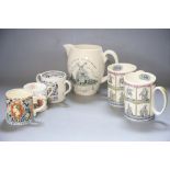 Commemorative ceramics including Coronation mug, 1937, designed by Dame Laura Knight, 8cm and a