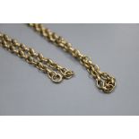 A 9ct oval link chain, 76cm, 30 grams.