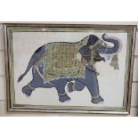 An Indian painting of an elephant, 31 x 46cm