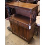 A reproduction Regency style mahogany chiffonier, width 68cm depth 30cm height 102cm