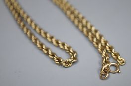 A 9ct ropetwist chain, 51cm, 29.7 grams.