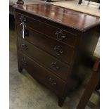 A small George III style mahogany chest, fitted four long drawers, width 66cm depth 43cm height