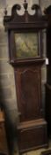 John Gibson, London. A late 18th century oak cased eight day longcase clock, height 228cm