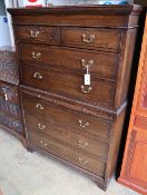 A Georgian style oak tall chest, width 96cm depth 53cm height 143cm