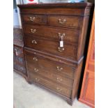 A Georgian style oak tall chest, width 96cm depth 53cm height 143cm