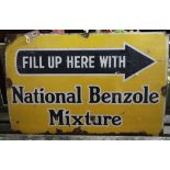 A vintage National Benzole Mixture enamel sign, 91 x 60cm