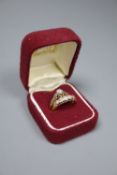 An 18ct gold five-stone diamond ring and an 18ct gold and diamond illusion-set solitaire ring,