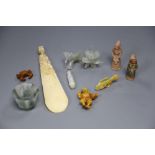Assorted Chinese items including ivory and jade, hardstone etc.