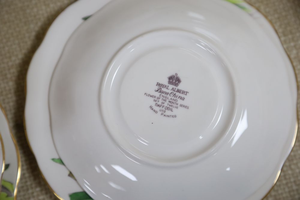 Six Royal Albert "Flower of The Month" porcelain triosCONDITION: Good condition. - Image 5 of 5