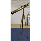 A James Lucking & Co of Birmingham brass telescope and tripod stand