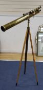 A James Lucking & Co of Birmingham brass telescope and tripod stand