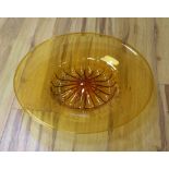 A Murano amber glass charger, circa 1930's, 45cm