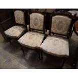A set of six late 19th / early 20th century French dining chairs