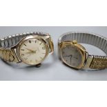 Two gentleman's wrist watches including a 9ct Rotary manual wind watch.