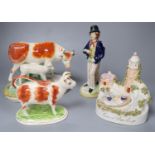 Victorian Staffordshire pottery including Grace Darling and Gin/Water, later 21cmCONDITION: Gin-