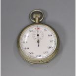 A British Air Ministry nickel cased stopwatch, the case back inscribed 'A.M. 6P/17 1048/42.