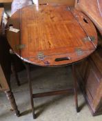 A George III mahogany folding butler's tray, with folding stand, width 86cm, depth 65cm, height