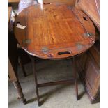 A George III mahogany folding butler's tray, with folding stand, width 86cm, depth 65cm, height