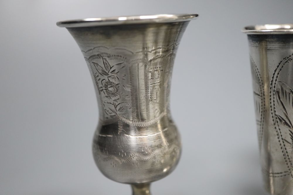Eleven assorted mainly early 20th century silver kiddush cups and two similar Russian cups, gross - Image 4 of 4