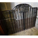 A pair of wrought iron gates, total width 234cm, height 112cm