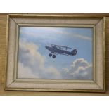 Roy A. Nockolds (1911-1979), oil on board, Swordfish bi-plane in flight, signed, 24 x 34cm