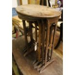 A quartetto of Edwardian oval mahogany tea tables, width 51cm, depth 34cm, height 64cm